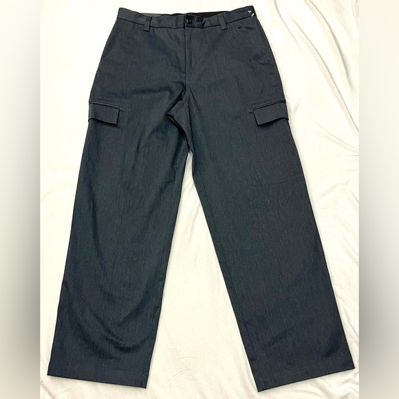 Express Other - Express Charcoal Gray Trademark Relaxed Fit Wide Leg Dress Pants Men’s 34x32